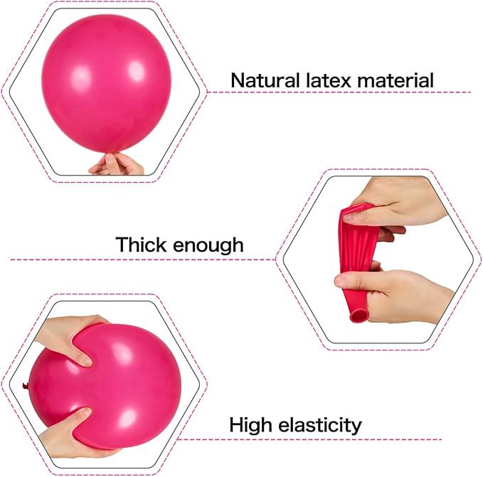 127-Piece Hot Pink and Silver Balloon Arch Kit with Foil Balloons for Party Decor