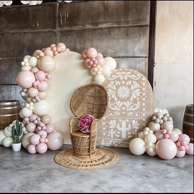 122-Piece Dusty Pink and Ivory Balloon Arch Kit for Birthday Wedding and Party Decor