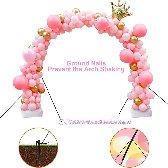 7.4FT Balloon Arch Stand Kit with Base for Wedding Baby Shower Birthday Party Decor