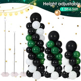 Balloon Column Stand Kit (Set of 2): Green, Black & White Party Decor