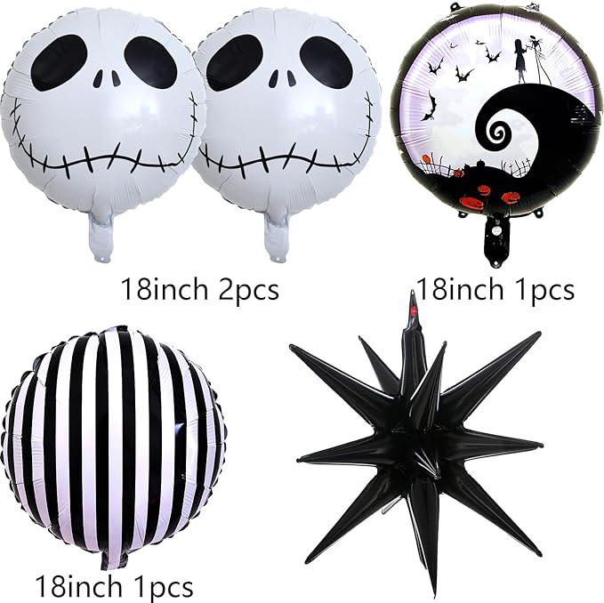 Skull Halloween Balloon Arch Kit Purple Black Garland for Party & Home Decor