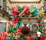 189 Pcs Christmas Balloon Garland Arch Kit with Red Gold Green Balloons for Decor