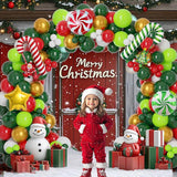 128 Pcs Christmas Tree Balloon Garland Arch Kit Red Green Gold Balloons for Decor