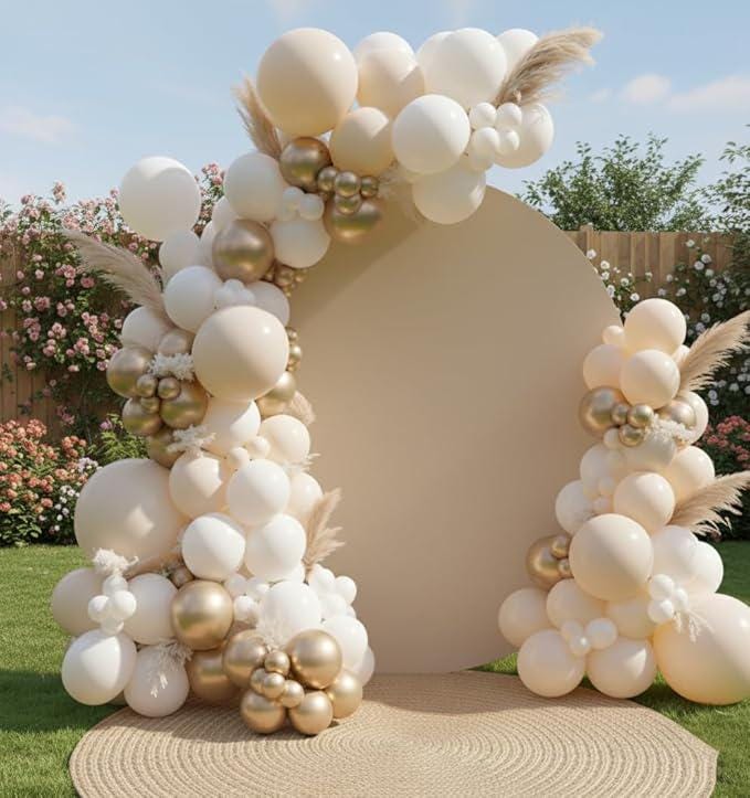 Sand White Gold Balloon Arch Kit 140 Pcs Boho Balloons for Wedding & Party Decor