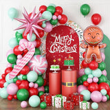 Christmas Balloon Arch Kit 107 Pcs Pink Green Red Balloons for Holiday Party Decor