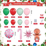 Christmas Balloon Arch Kit 107 Pcs Pink Green Red Balloons for Holiday Party Decor