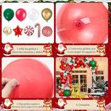 Christmas Balloon Garland Arch Kit 138 Pcs Red White Green Gold Balloons for Decor