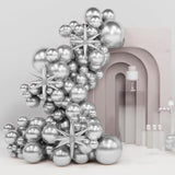 Metallic Silver Balloon Arch Kit 110 Pcs with Starburst Foil Balloons for Party Decor