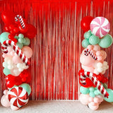 Pastel Christmas Balloon Garland Kit: Red, Pink, Green & Candy Canes