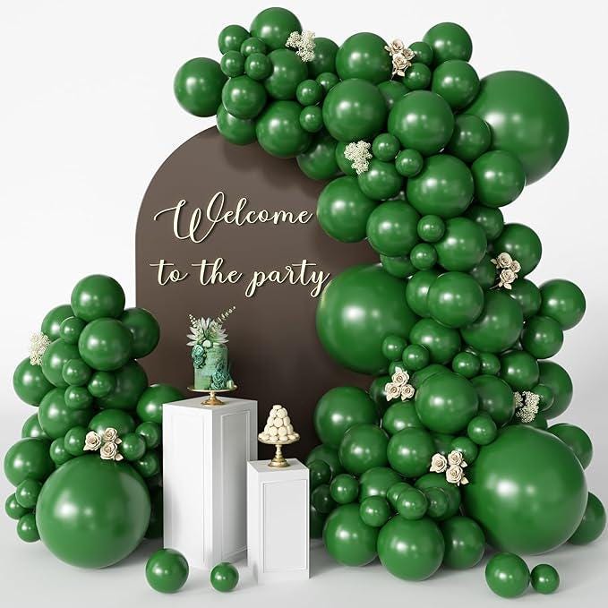 Dark Green Balloon Garland Arch Kit 125 Pcs for Birthday Baby Shower & Party Decor