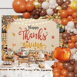 7x5ft Thanksgiving Backdrop with Pumpkin Harvest Maple Leaves for Fall Photos