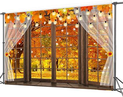 7x5ft Autumn Forest Scene Backdrop for Fall Photography and Thanksgiving Decor