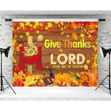Give Thanks to The Lord Backdrop Banner for Fall Thanksgiving Christian Decor