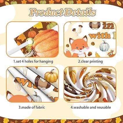 Fall in Love with Learning Backdrop with Pumpkins Maple Leaves Cl