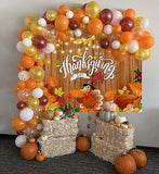 7x5ft Happy Thanksgiving Backdrop with Turkey Pumpkin and Brown Wood Autumn Decor
