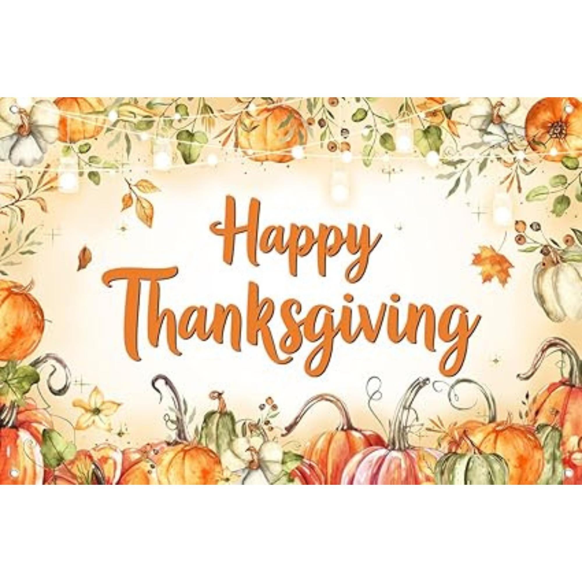 70.8x47.2in Happy Thanksgiving Backdrop with Pumpkins Party Decor Banner