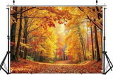 83x59in Fall Backdrop with Autumn Forest for Thanksgiving Party Photography