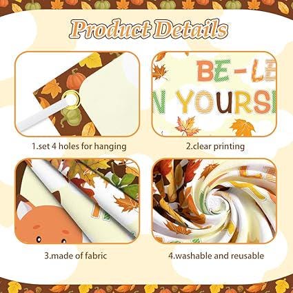 Autumn Maple Tree Backdrop: "Be-Leaf in Yourself" Back to School Decor