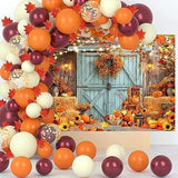 7x5ft Fall Photography Backdrop with Pumpkin Harvest for Thanksgiving Party Decor