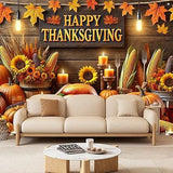 8x6ft Thanksgiving Backdrop with Roasted Turkey Harvest Decor for Home Party