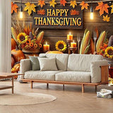 8x6ft Thanksgiving Backdrop with Roasted Turkey Harvest Decor for Home Party