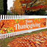 Happy Thanksgiving Outdoor Banner XL 120x20 Inch Yard Sign for Festive Decor
