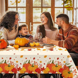 3-Pack Thanksgiving Tablecloths 54x108 Inch Pumpkin Maple Decor for Fall Parties