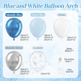 Snowflake Balloon Arch Kit with Blue Purple Silver Balloons for Birthday Baby Shower