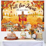 Fall for Jesus Backdrop 6x4FT Autumn Harvest Christian Pumpkin Maple Thanksgiving Decor