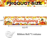 Friendsgiving Banner Backdrop Fall Maple Leaves Turkey Pumpkin Themed Party Decor