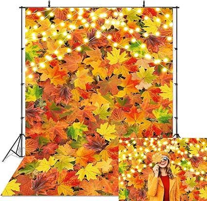 5x7FT Fall Maple Leaves Backdrop Autumn Harvest Forest Thanksgiving Party Decor
