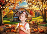 Fall Backdrop 82x59 Inch Autumn Pumpkin Harvest Thanksgiving Photography Decor