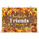Happy Friendsgiving Backdrop 7x5FT Thankful Friends Fall Thanksgiving Party Decor