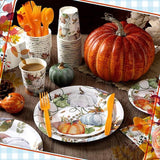 400pcs Fall Party Dinnerware Set Plates Napkins Cups Cutlery Autumn Pumpkin