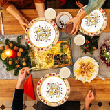 196pcs Thanksgiving Dinnerware Set Plates Napkins Cups Tableware Centerpieces