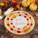 175pcs Thanksgiving Disposable Plates Set Gold Cutlery Cups Napkins Fall Party