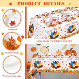 194pcs Thanksgiving Party Tableware Set Plates Napkins Tablecloth for 24 Guests
