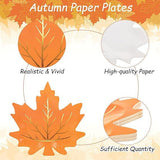 30pcs Thanksgiving Fall Leaf Paper Plates Gold Foil Autumn Leaves Party Decor