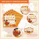 Thanksgiving Party Supplies: 132 Pcs Friendsgiving Tableware - Plates, Cups & Napkins