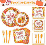 Thanksgiving Tableware Set: 175 Pcs Plates, Cups, Napkins & Cutlery - Serves 25