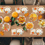 40 Pcs Happy Thanksgiving Plates & Napkins Set: Fall Pumpkin Watercolor Dinnerware