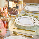 350-Pc Gold Disposable Plates Set: Dinner, Salad Plates, Cups & Napkins - Serves 50