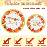 Thanksgiving Disposable Dinnerware Set 350 Pcs with Plates Cups Napkins and Cutlery