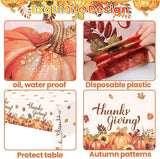 Thanksgiving Party Set for 24 Guests with Pumpkin Plates, Maple Leaf Napkins & Tablecloth