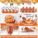 Thanksgiving Party Set for 24 Guests with Pumpkin Plates, Maple Leaf Napkins & Tablecloth