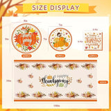 73PCS Thanksgiving Party Set with Pumpkin, Turkey & Maple Plates, Napkins and Tablecloth