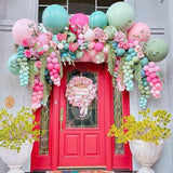 Pink Blue Green Balloons Retro Blush Sage Ivory Pastel for Baby Shower Birthday Party