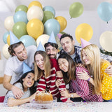 Pastel Balloons: Sage Green, Dusty Blue & Lemon Yellow, 50pc Party Set