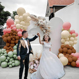 Blush Balloon Arch Kit: Pink, Green, Brown, White - 166 Pcs