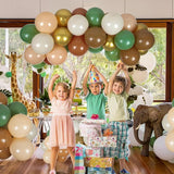 Green and Brown Balloons 60pcs 12inch Sage Nude Gold for Jungle Baby Shower Party